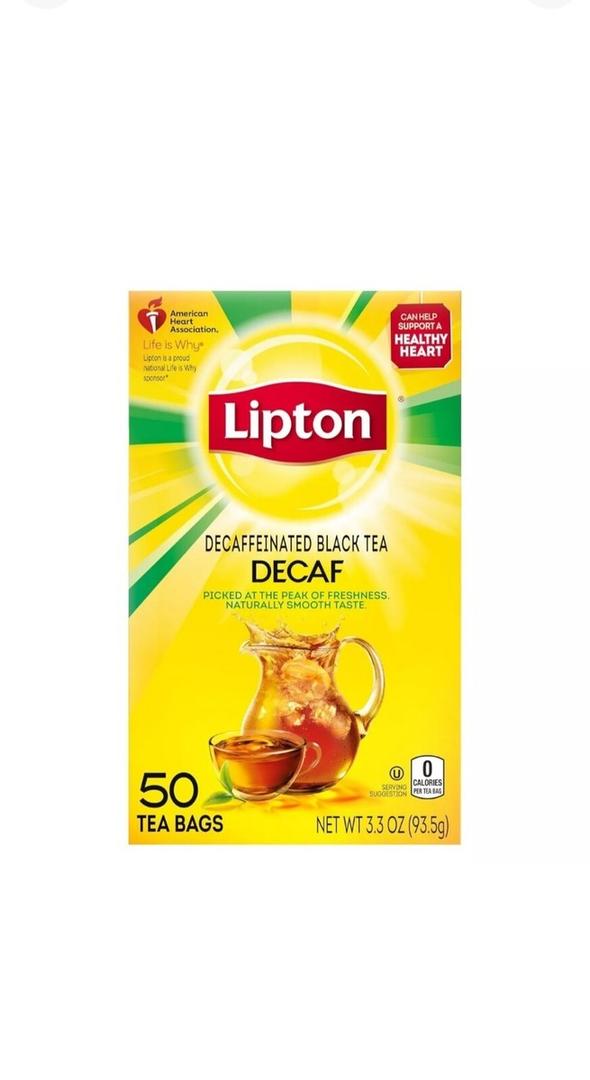 Lipton Black Tea Bags, Decaffeinated, 50 Count, BBD 03/06/2026