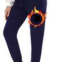 FULLSOFT Fleece Lined Sweatpants for Women-Thermal Athletic Joggers with Pockets Yoga Pants for Running Winter(Navy Blue,Medium)