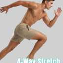 Men Swim Trunks 5 Inch Inseam Compression Liner Quick Dry Drawstring Zipper Pockets for Summer Beach Surfing Water Sports