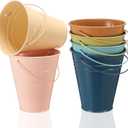 Sadnyy 6 Pack Colored Small Metal Buckets with Handle, 4.5 x 5.1 Inch Mini Galvanized Tin Bucket for Back to School Classrooms Crafts Pencil Holder Boho Wedding Birthday Party Favor Decoration