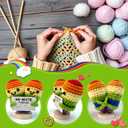 Handmade Positive Crochet Color Heart Gifts with Inspirational Card - Emotional Support Crochet Animals Birthday Anniversaries Christmas Office Gifts for Women Men Friend Coworker