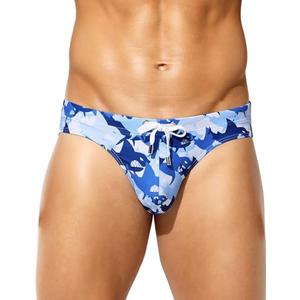 Arjen Kroos Men's Swim Briefs Sexy Bikini Swimwear Mens Funny Print Swimsuit Low Rise Swimming Briefs with Drawstring, Sharks, Large