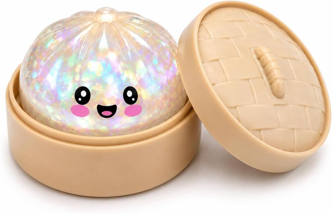 Stress Balls Fidget Sensory Toy,Squeeze Dough Ball Stress Relief Hand Toy (Glitter Blue)