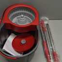 Simpli-Magic 79349 Spin Mop Cleaning System with 3 Microfiber Mop Heads, Red/GRAY,Red/Black