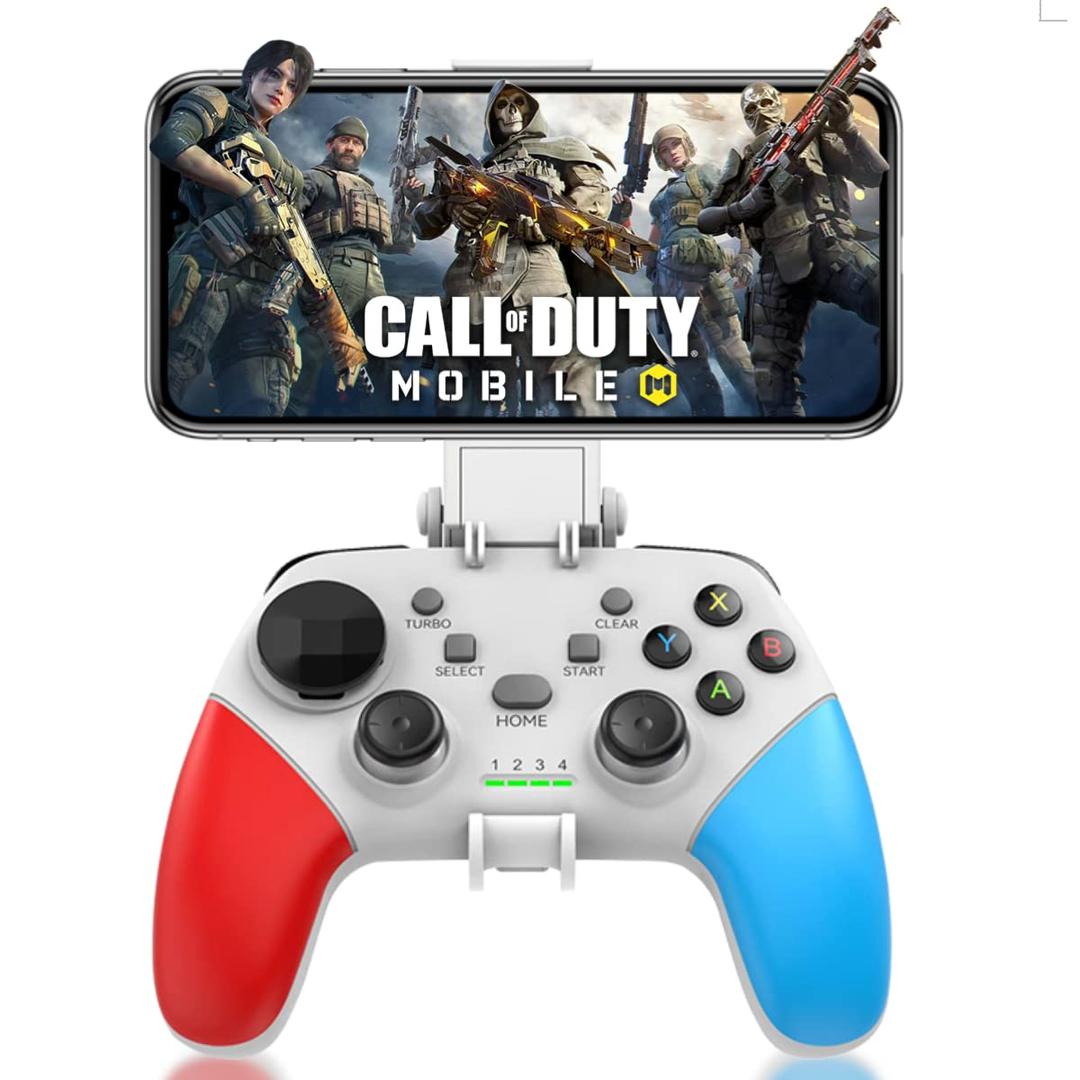 arVin Game Controller for iPhone/iOS/Android/PC/Steam Deck with Phone Holder, Turbo, Wireless Gamepad Joystick for iPhone 15/14/13/iPad/MacBook/Samsung Galaxy/Tablet, Call of Duty, Apex -Direct Play (White)