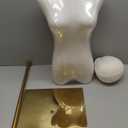 Female Mannequin Torso Dress Forms for Sewing Manicanequin Body Gold Metal Stand Detachable Head for Clothing Dress Jewelry Display, No Hands