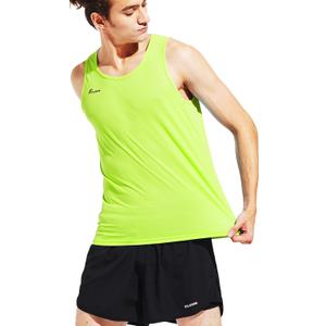 Men's Running Tank Top Ultra Lightweight Marathon Singlet Shirts Dry Fit Workout Sleeveless T-Shirt (Large)