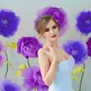 Fuyoooo 111 Pcs Giant Flowers DIY Making Kit, Include 13" x 39" Foam Paper for Crafts 14.76 ft Flexible Pipe for Giant Flowers Floral Stems Wire Floral Tape for Wedding Birthday Party Decor(Purple)