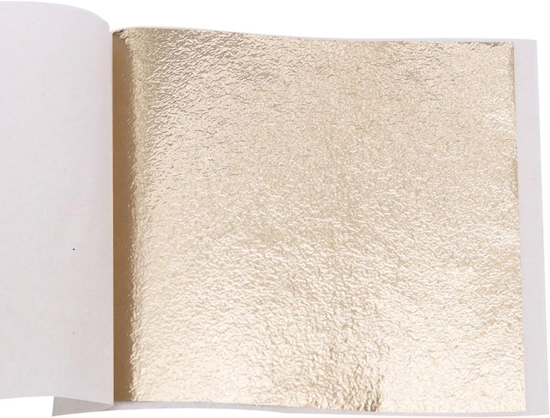 KINNO Gold Leaf Sheets for Art, 100 Sheets Antique Gold Foil for Home, Wall, Frame, Ceiling, Furniture Decoration, 3.15 by 3.35 Inches