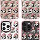 for iPhone 16 Pro Max Case Cute - Durable Shockproof 6.6 ft Drop Impact Phone Case - Funny Milk Cow Ducky Design (6.9") Glitter Pink