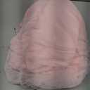 Kaei&Shi V Neck Midi Dress for Women,Puff Sleeve Empire Waist Plaid Organza Dresses,Elegant Formal Wedding Guest Outfits Light Pink Medium