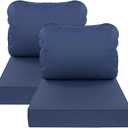 AAAAAcessories Outdoor Deep Seat Cushions, Waterproof, Fade-Resistant Patio Furniture Replacement Cushions, 23.5" x 25.5" x 5" + 23.5" x 19", Set of 2, Navy Blue