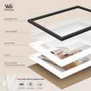 Wisesun 24x36 Black Poster Frame - Wood Frame with Plexiglass, Displays 20x30 with Mat or 24 x 36 Picture, for Any Wall - Hang Horizontal or Vertical, 1 Pack