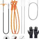 63 Inch Drain Snake Hair Drain Clog Remover Tool, Flexible Sink Snake Drain Cleaner Tool Set, Plumbing Snake for Toilet Sewer Shower Kitchen Bathroom Tub Clogged Hair Removal Cleaning Tool Set