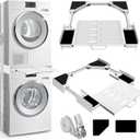 Kiss Core Washer Dryer Stacking Kit, Universal Washer Dryer Stacking Kit with Pull-Out Sliding Plate, Adjustable 29"-21" Stacking Kit for Washer and Dryer with Ratchet Strap