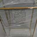 Large Golden Vintage Lidded Glass Box, Edge Bracelet Decorative Jewelry Display Box, Rings Bracelet Organizer Home Decor(10.8x7x3.9 inch)