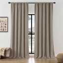 Joydeco Faux Linen Curtains 84 Inch Length 2 Panels Set, Light Filtering Curtains for Bedroom, 52 Inches Wide Living Room Drapes with Rod Pockets(52x84 inch, Linen)