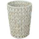 Wicker Can, Bathroom  Can, Wicker Waste Basket for Bathroom, Decorative Boho Small Waste Basket for Bedroom, Office, Cream White 2 Gallon