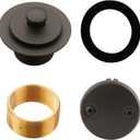 Bronze Tub Drain Lift &Turn Tub Trim Set with Two-Hole Overflow Faceplate Conversion Kit Assembly, Hidrop Bathtub Drain Replacement Trim Kit and Universal Fine/Coarse Thread, Oil Rubbed Bronze