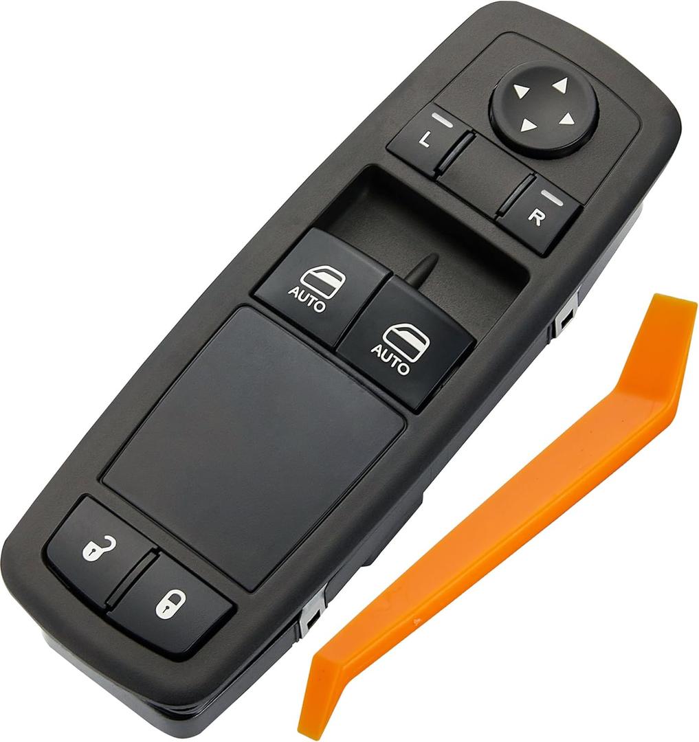 Window Switch Fits for 2013-2021 Ram 1500,2013-2018 Ram 2500 3500 4500 5500.Left Front Driver Side Control Door vidrios Master Power Switch. Replaces 68148893AA 68148893AB (Green Light)
