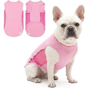 UPF 50+ Sun Protection Sleeveless Dog Shirt for Medium Dogs - Breathable Lightweight Sports Fan T-Shirt with Reflective Strips, UV Protective Apparel P23ST00503XXL