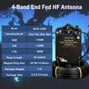 JYR4010-150W End Fed Half Wave Antenna for Ham Radio, 150W Shortwave Radio Antenna, 4 Band 10m 15m 20m 40m Long Wire Antenna, 1:64 Balun No Tuning Great for POTA/SOTA