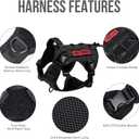 OneTigris Tactical Dog Harness Vest,No-Pull Service Dog Vest with Hook & Loop Panels,Adjustable Dog Vest Harness for Walking Hiking Training(Black,XS)
