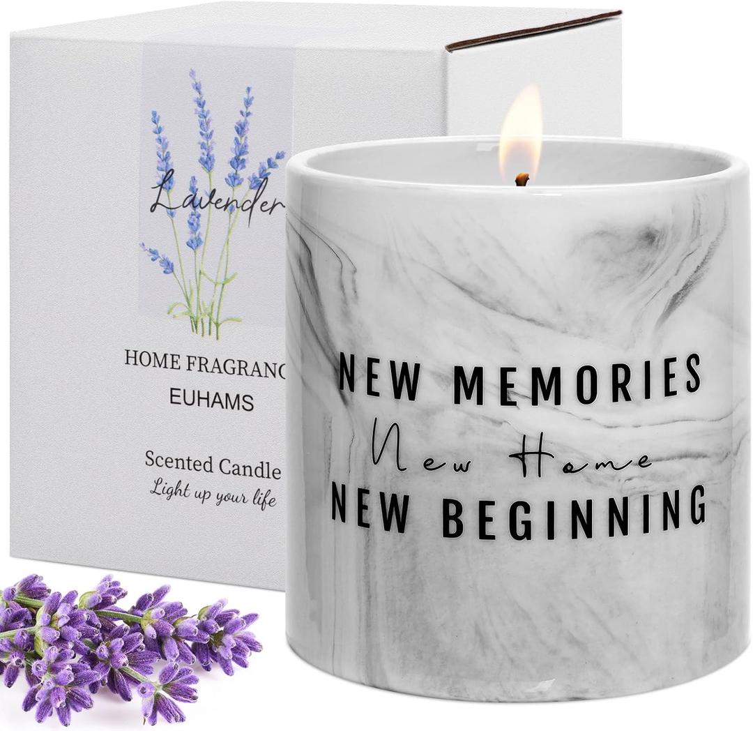 House Warming Gift 2025 - New Home Housewarming for Friend Couple Women Men - Homeowner Ideas - Apartment Home Party Decor - Unique Ceramics Scented Candle 9.5oz