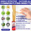 Fly Strips Indoor Sticky Hanging 10pk with Pins. Non Toxic Outdoor Fly Trap Indoor for Home. Flies Tape Paper Trap Ribbon Roll for House Gnat Fruit and Housefly. Bug Catchers for Inside Home Flypaper.