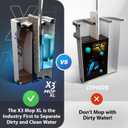 X3 Mop XL, Separates Dirty and Clean Water, 3-Chamber Design, Flat Mop and Bucket Set, Hands Free Home Floor Cleaning, 3 Reusable Microfiber Mop Pads Included (XL X3 Mop)