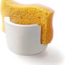 2 x Diatomite Sponge Holder for Kitchen Sink - Kitchen Sink Sponge Holder That Absorbs Moisture Quickly, Diatomite Stone Sink Tray, Absorbent Sink Stone Drying Sponge Rack (Beige)