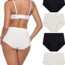 ANLIQI Women Underwear Cotton High Waist Tummy Control Panties Full Coverage Briefs Soft Stretch Ladies Breathable Underpants (XL)