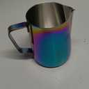 Milk Frothing Pitcher, 20oz Espresso Steaming Pitchers Stainless Steel Cappuccino Coffee Machine Accessories Barista Tools Steam Froth Pitchers Milk Jug Cup with Decorating Pen Latte Art, Rainbow