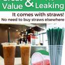 20 oz Clear Plastic Cups with Lids and Straws, Disposable Coffee Cups 25 Sets