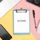 Hongri Plastic Small Clipboard, Green Memo Size Clip Board for Students, Kid, Women, Home, Low Profile Clip, Mini Size 6 x 9 in, Office Supplies & School Supplies(Pack of 6)