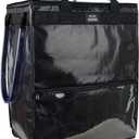 (Large, Black) Reusable Grocery Bag on Wheels, Shopping Bags with Wheels and Handle, Folding Rolling Tote, Zipper Cover, Carries Up to 76 LBS, for Laundry, Picnic