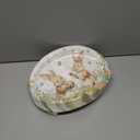 HAKOTI 50Pcs Easter Oval Paper Plates - Easter Decorations Bunny Oval Party Plates Spring Floral Rabbit Tableware Decoration for Birthday,Baby Shower,Spring Holiday Dinner Table Decor