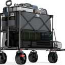 TIMBER RIDGE 400L Large Capacity Folding Double Decker Wagon with Brakes, 54" Extra Long Extender Wagon Cart, 450lbs Heavy Duty Collapsible Cart, All-Terrain Big Wheels for Camping, Sports, Shopping