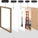 A1 Picture Frame, Rustic Brown Solid Wood Frame with Acrylic Plexiglass for Pictures A2 with Mat or A1 without Mat, Wall Mounting Display Photo Frame 1 Pack