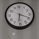 AKCISOT Atomic 10 Inch Wall Clock Analog Clocks for Indoor Kitchen, Battery Operated Clock for Bedroom Office Classroom Living Room(Black)