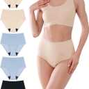 AIRCUTE Washable Urine Absorbency Incontinence Underwear for Women Bladder Leak Proof Cotton Panties 60ML 5 Pack(Tricolor, 2X-Large)