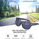Jefoo Fit Over Glasses Oversized Polarized Sports Sunglasses for Women Men Trendy Retro Sun Glasses UV400 Protection