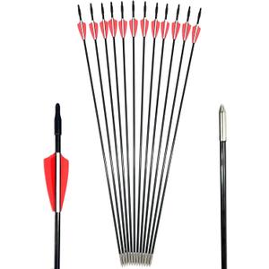 GPP Archery Beginner's First Arrows (30" Fiberglass Target Archery Arrows) - 12 Pack