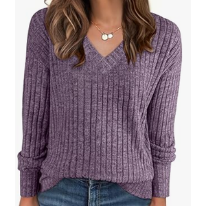 ANRABESS Long Sleeve Shirts for Women Crewneck Tunic Tops Loose Fit Dressy Womens Sweaters with Pockets Fall Fashion S