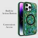 Magnetic for iPhone 14 Pro Max Case Abalone Shell, Emerald Green | Cute Sparkle Mother of Pearl Design, Compatible with MagSafe, Shockproof Protective Phone Cover