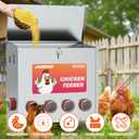 6 Ports Automatic Chicken Feeder 85 Pounds Large Gravity Fed Chicken Feeder with Latch & Handle for Chickens Bantams Pheasants Poultry Coop Weatherproof