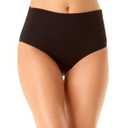 Anne Cole Convertible High Waisted Foldver Bottom (Black, S)