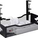 Large Under Desk Cable Management Tray - Heavy Duty Metal Cord Organizer with No Drill Installation for Office & Home Office Desks to Hide Wires & Power Strips (Black, XL)