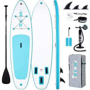 FunWater Inflatable Stand Up Paddle Board with Beginners SUP Accessories,Sky Blue