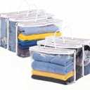 6 Pcs (16 * 12 * 4 Inch) Zippered Plastic Storage Bags, Transparent Zippered Storage Bags For Storing Linen Sweaters, Blankets, And Bed Sheets In Wardrobes